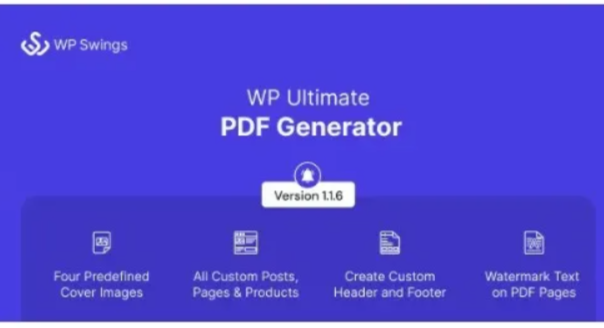 WP Ultimate PDF Generator 1.1.6  WordPress Plugin